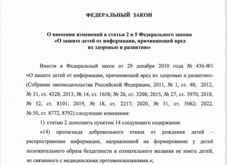  В Госдуму внесли законопроект о запрете пропаганды чайлдфри среди детей