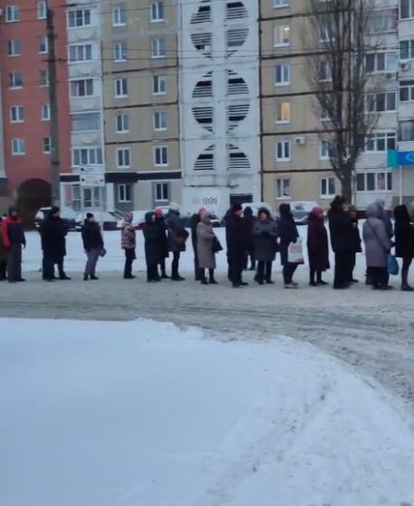 В Белгороде выстроилась длинная очередь за дешевыми куриными яйцами
