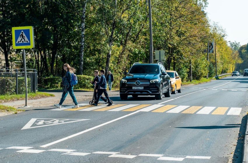  Пешеходные переходы у школ Подмосковья привели в порядок.