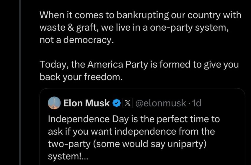  Илон Маск заявил о создании собственной партии